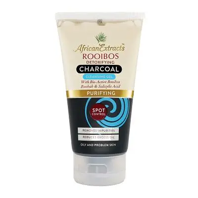 African Extracts Rooibos Skin Care Purifying Detoxifying Charcoal Cleansing Gel