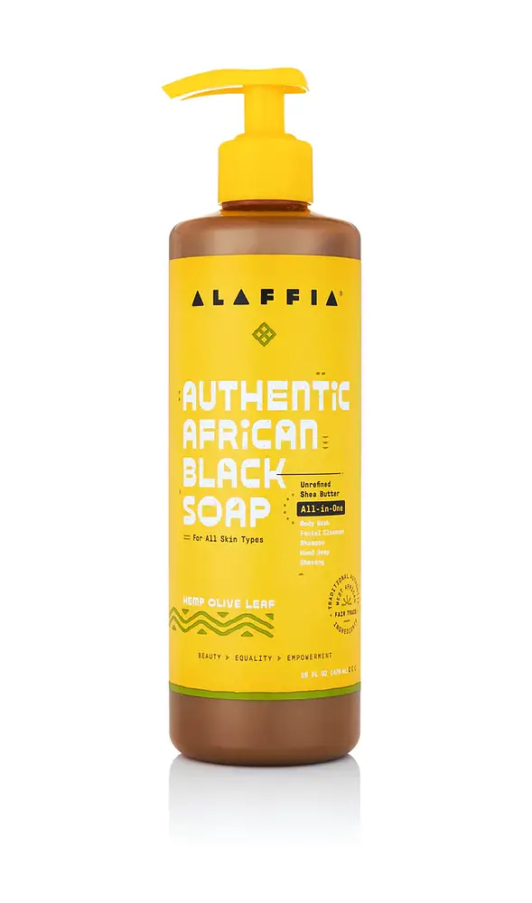 Authentic African Black Soap All-In-One Hemp Olive Leaf