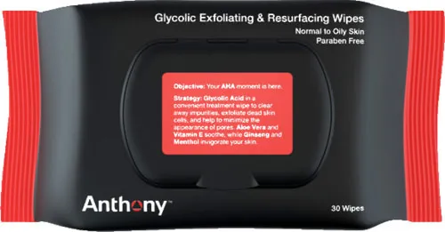 Anthony Glycolic Exfoliating and Resurfacing Wipes