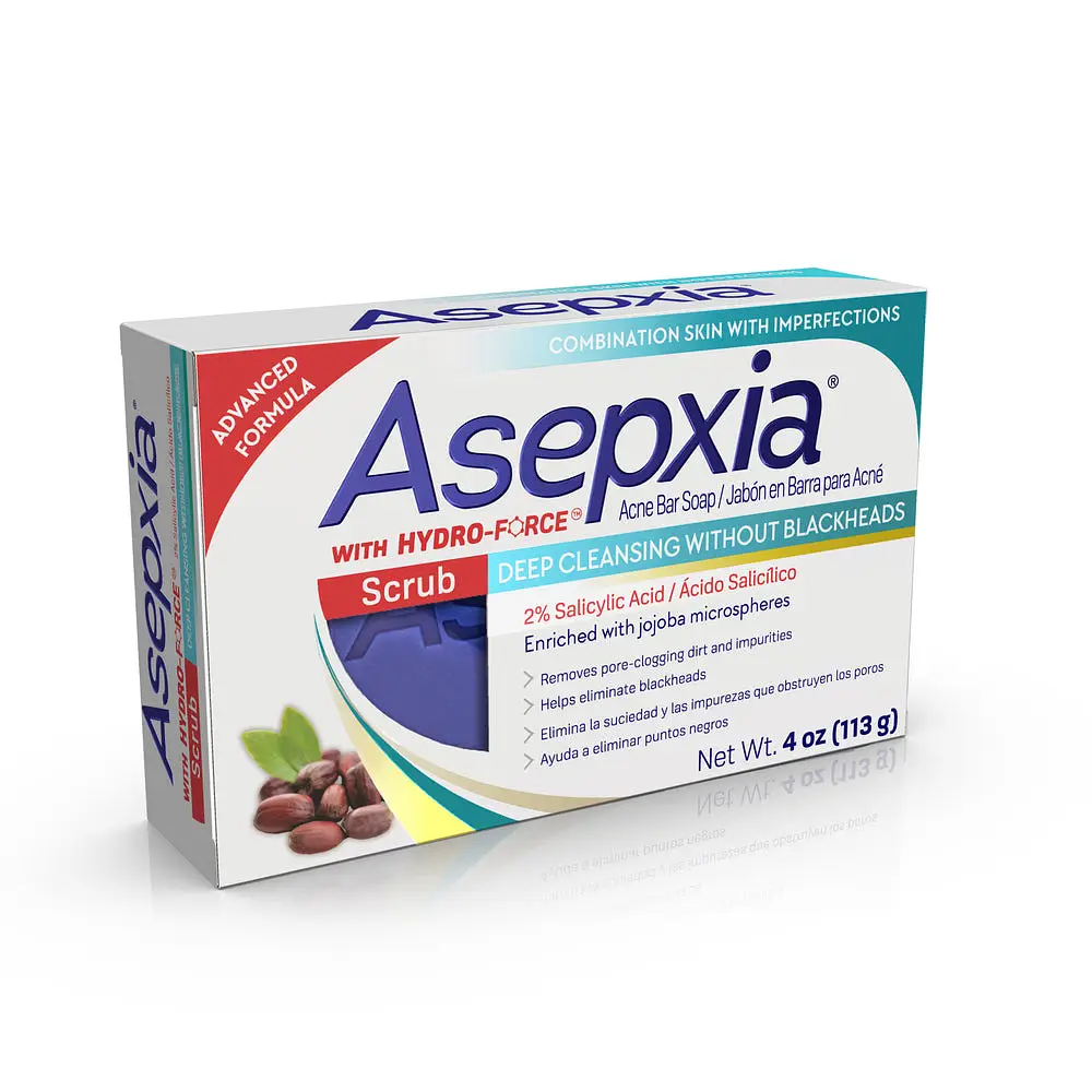 Asepxia Scrub Acne Bar Soap Deep Cleansing With 2% Salicylic Acid