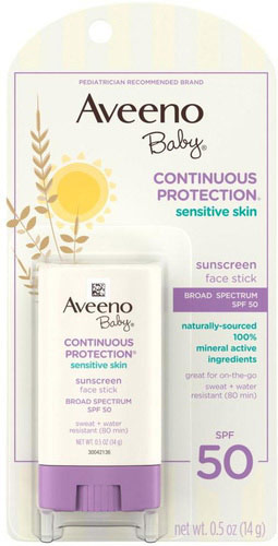 Baby Continuous Protection Sensitive Skin Face Stick with Broad Spectrum SPF 50