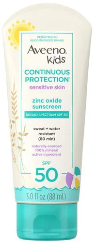 Aveeno Kids Continuous Protection Lotion Sunscreen with Broad Spectrum SPF 50