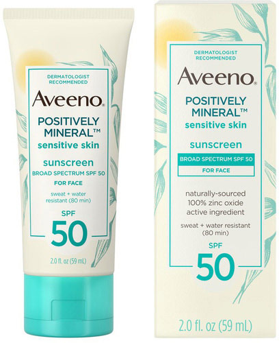 Positively Mineral Sensitive Skin Suncreen Broad Spectrum SPF 50 for Face