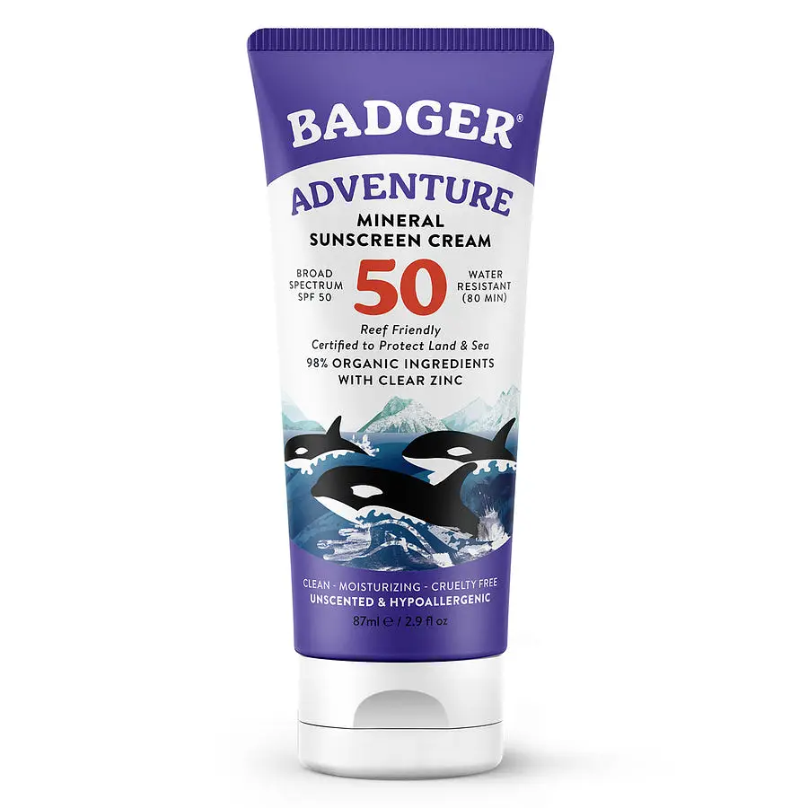Badger Adventure Mineral Sunscreen Cream SPF 50