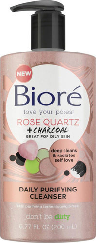 Biore Rose Quartz + Charcoal Daily Purifying Cleanser