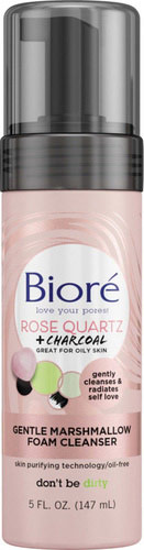 Biore Rose Quartz + Charcoal Gentle Marshmallow Foam Cleanser