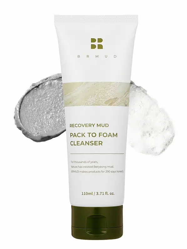 Brmud Recovery Mud Pack To Foam Cleanser