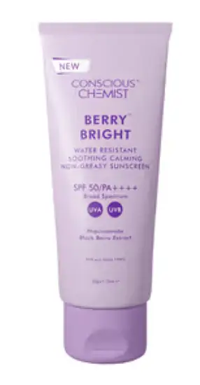 Conscious Chemist Berry Bright Niacinamide Sunscreen SPF 50