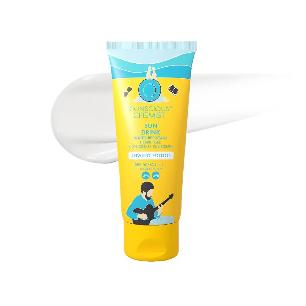 Conscious Chemist Sun Drink Water Resistant Hybrid Gel Unwind Sunscreen SPF 50
