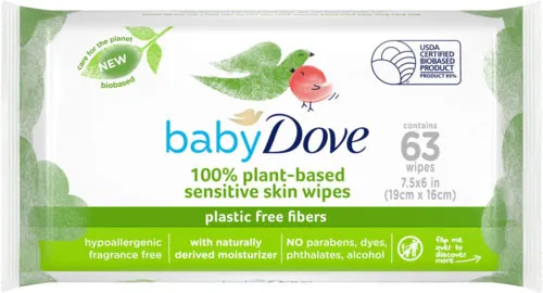 Dove Sensitive Skin 100% Plant-Based Fibers Baby Wipes