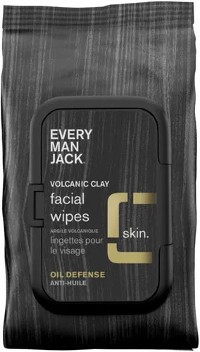 Every Man Jack Volcanic Clay Face Wipes Oil Defense