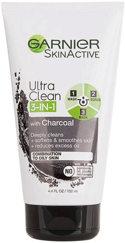3 in 1 Face Wash, Scrub and Mask with Charcoal