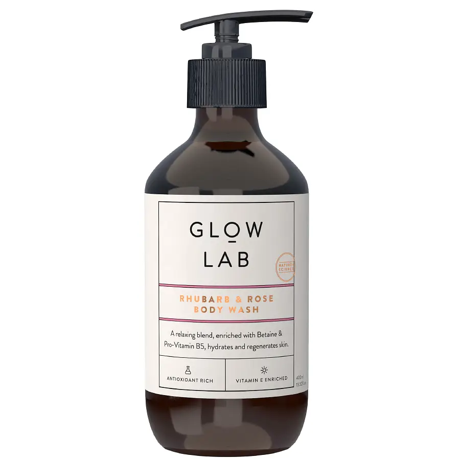 Glow Lab Rhubarb and Rose Body Wash