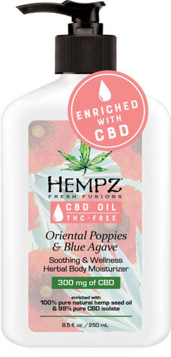 Hempz Fresh Fusions Oriental Poppies & Blue Agave CBD Herbal Body Moisturizer