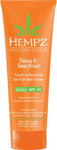 Hempz Yuzu & Starfruit Touch of Summer Moisturizing Gradual Self-Tanning Creme SPF 30