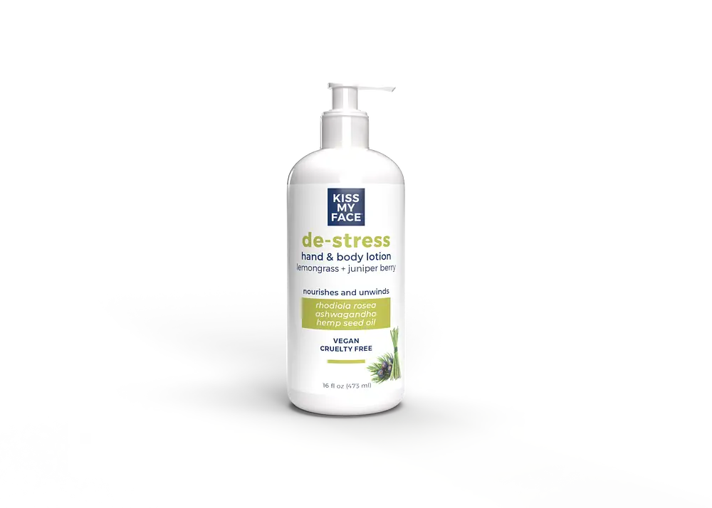 Kiss My Face De-Stress Hand & Body Lotion Lemongrass Juniper Berry