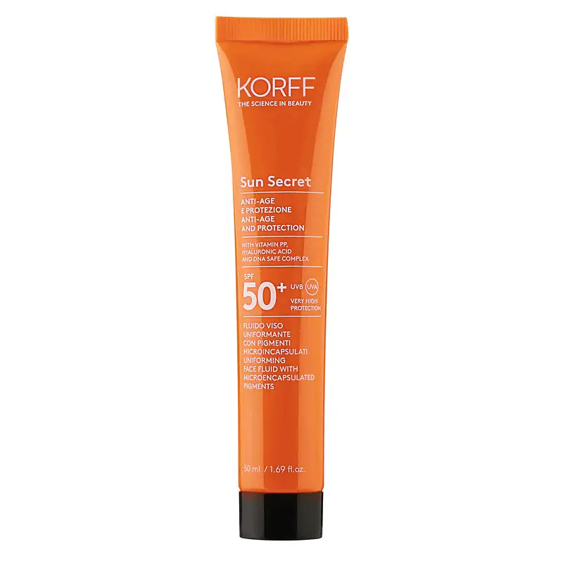 Korff Sun Secret Uniforming Face Fluid With Microencapsulated Pigments SPF 50+