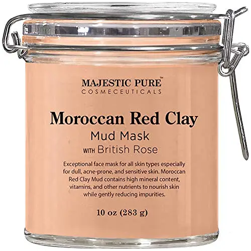 Moroccan Red Clay Facial Mud Mask with British Rose