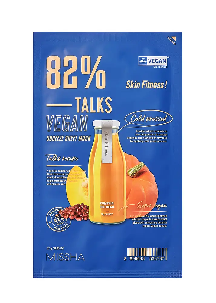 Talks Vegan Squeeze Sheet Mask Skin Fitness