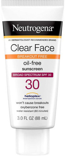 Neutrogena Clear Face Break-Out Free Liquid Lotion Sunscreen Broad Spectrum SPF 30