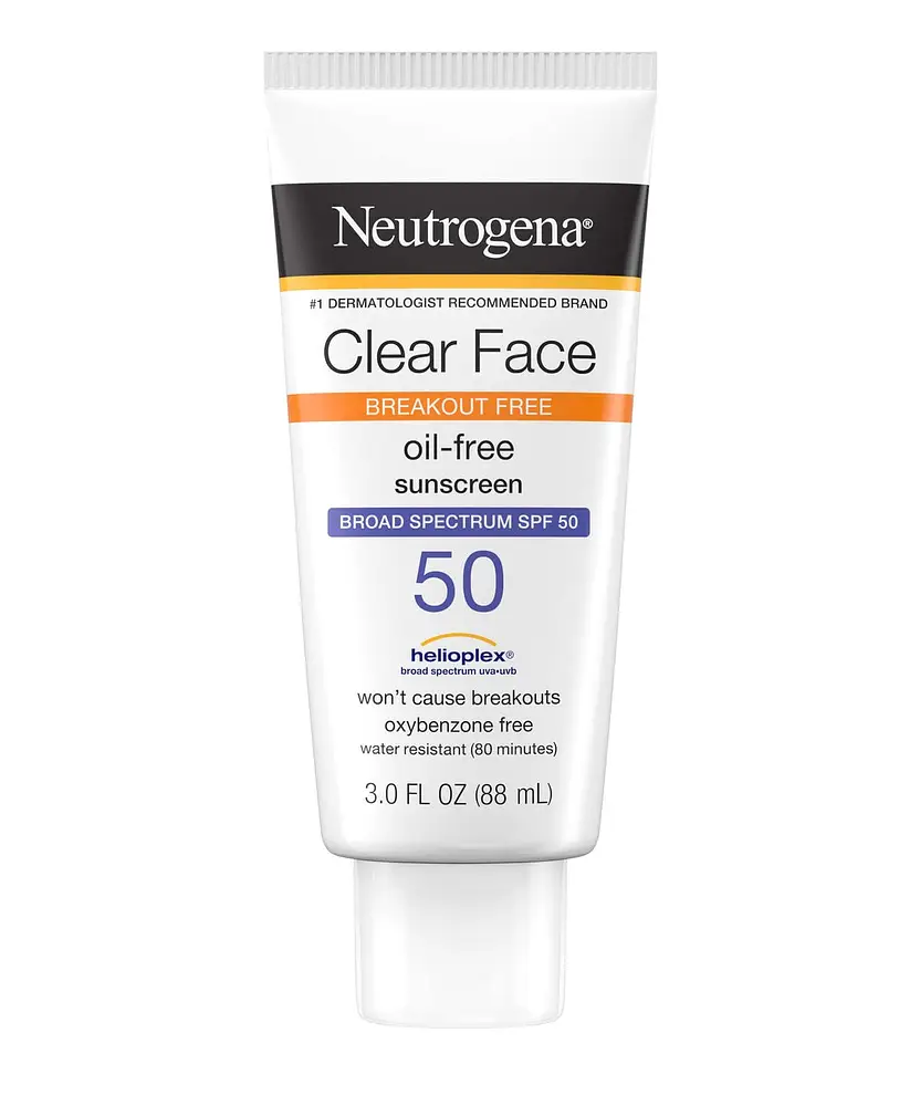 Neutrogena Clear Face Break-Out Free Liquid Lotion Sunscreen Broad Spectrum SPF 50