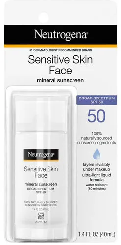 Neutrogena Sensitive Skin Face Liquid Sunscreen Broad Spectrum SPF 50
