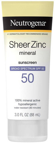 Neutrogena Sheer Zinc Dry-Touch Sunscreen Broad Spectrum SPF 50