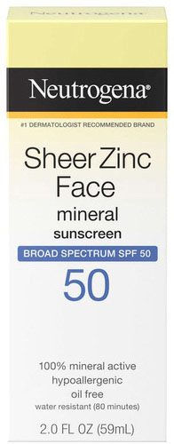 Neutrogena Sheer Zinc Face Dry-Touch Sunscreen Broad Spectrum SPF 50