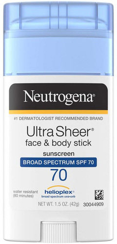 Neutrogena Ultra Sheer Face Body Stick Sunscreen Broad Spectrum SPF 70