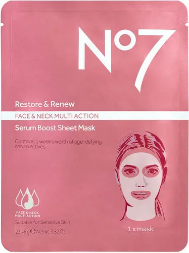 No7 Restore & Renew Multi Action Serum Boost Sheet Mask