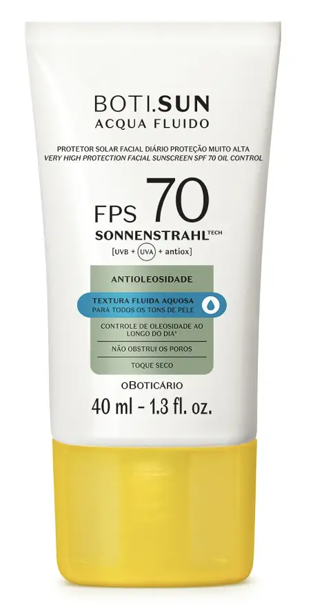 Protetor Solar Facial Antioleosidade FPS70 Boti.Sun Acqua Fluido