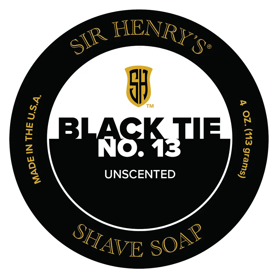 Sir Henry's Shave Soap Black Tie No 13 Unscented