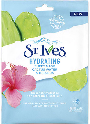 St. Ives Hydrating Cactus Water & Hibiscus Sheet Mask