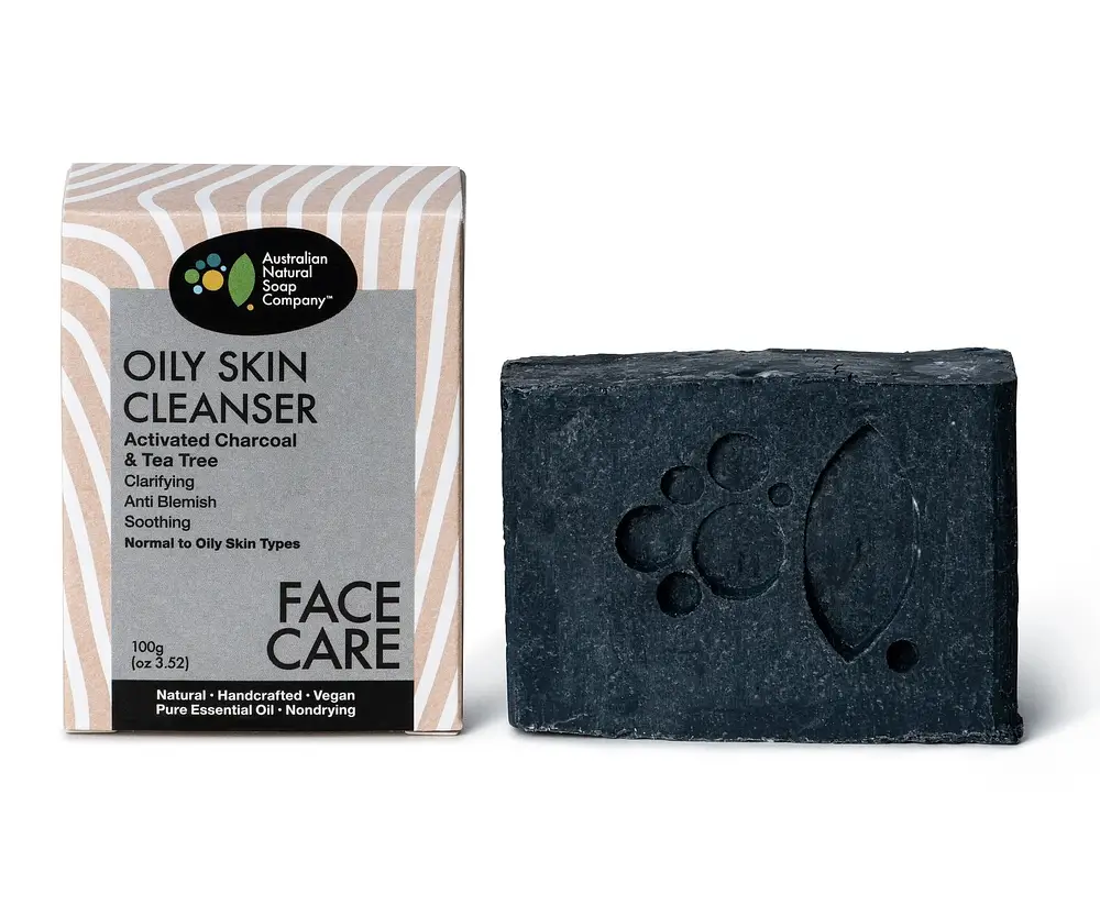 The Australian Natural Soap Company Oily Skin Cleanser Activated Charcoal & Tea Tree