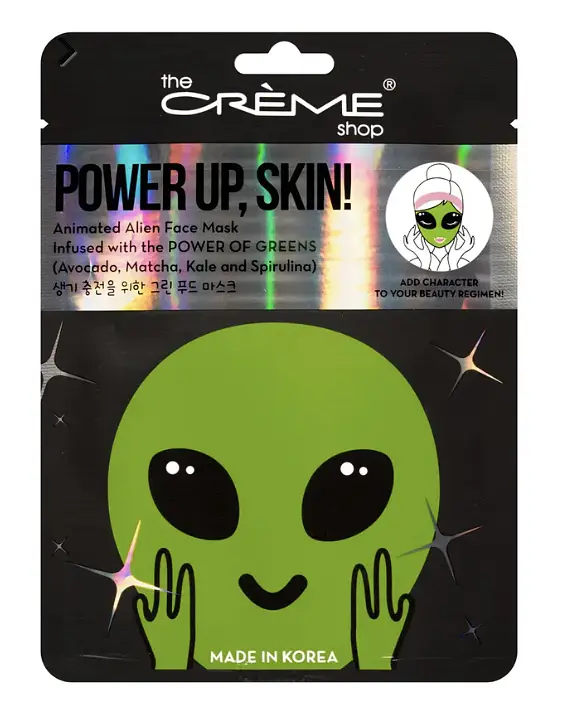 Power Up, Skin! Animated Alien Face Mask - Power of Greens