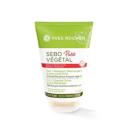 Sebo Pure Vegetal 3 In 1 Cleanser, Scrub & Anti-Blackhead